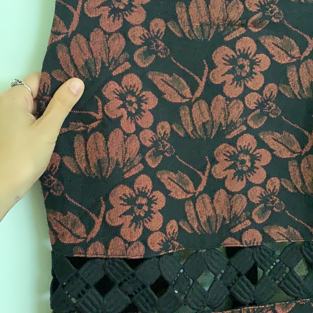 Topshop Dress 6 Floral Cut Out A-Line Mod - Picture 9 of 15